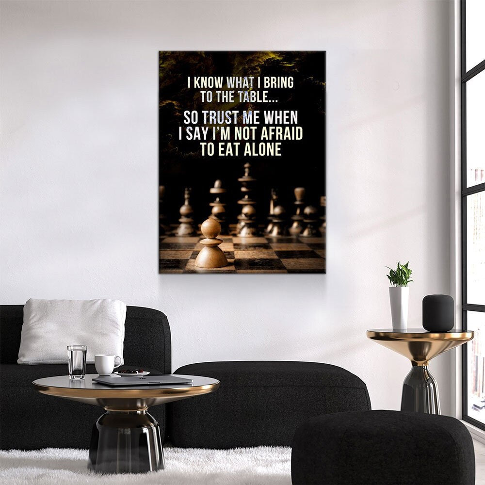 I Know What I Bring To The Table Canvas Wall Art, Chess Decor