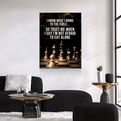 I Know What I Bring To The Table Canvas Wall Art, Chess Decor