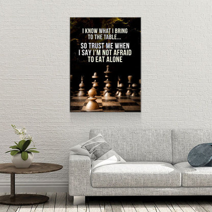 I Know What I Bring To The Table Canvas Wall Art, Chess Decor