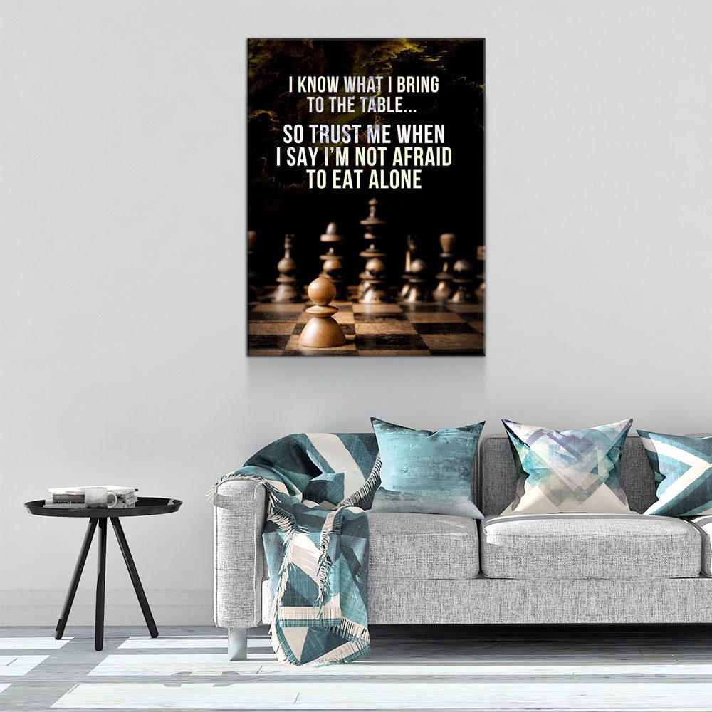 I Know What I Bring To The Table Canvas Wall Art, Chess Decor