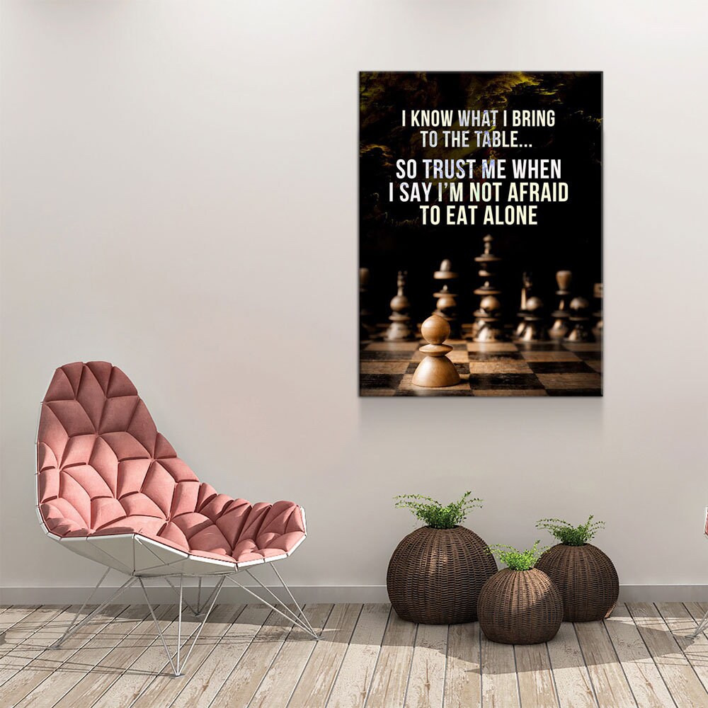 I Know What I Bring To The Table Canvas Wall Art, Chess Decor