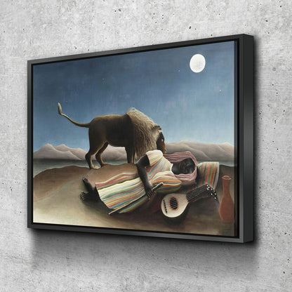 The Sleeping Gypsy by Henri Rousseau canvas in a living room