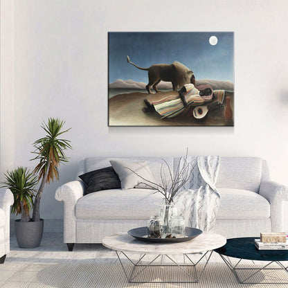 The Sleeping Gypsy Canvas Wall Art, Henri Rousseau Print