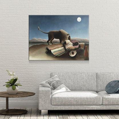 The Sleeping Gypsy Canvas Wall Art, Henri Rousseau Print