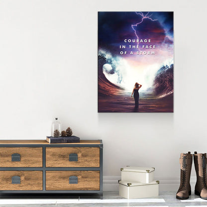 Courage In The Face Of A Storm Canvas Wall Art