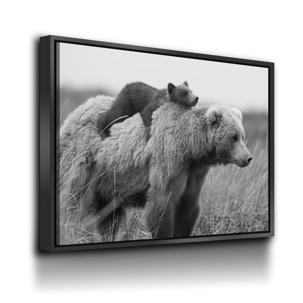 Bear & Cub Grizzly Canvas Wall Art