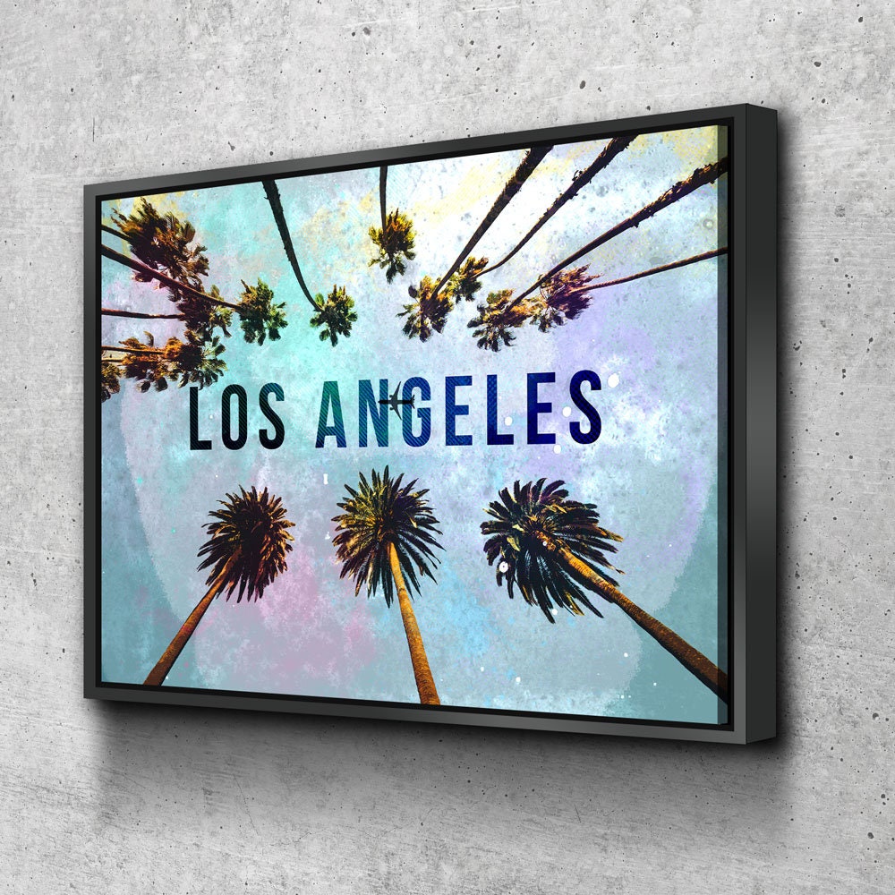 Los Angeles canvas wall art in an apartment