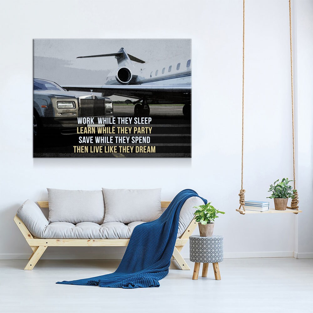 Work While They Sleep, Live Like They Dream Canvas Wall Art