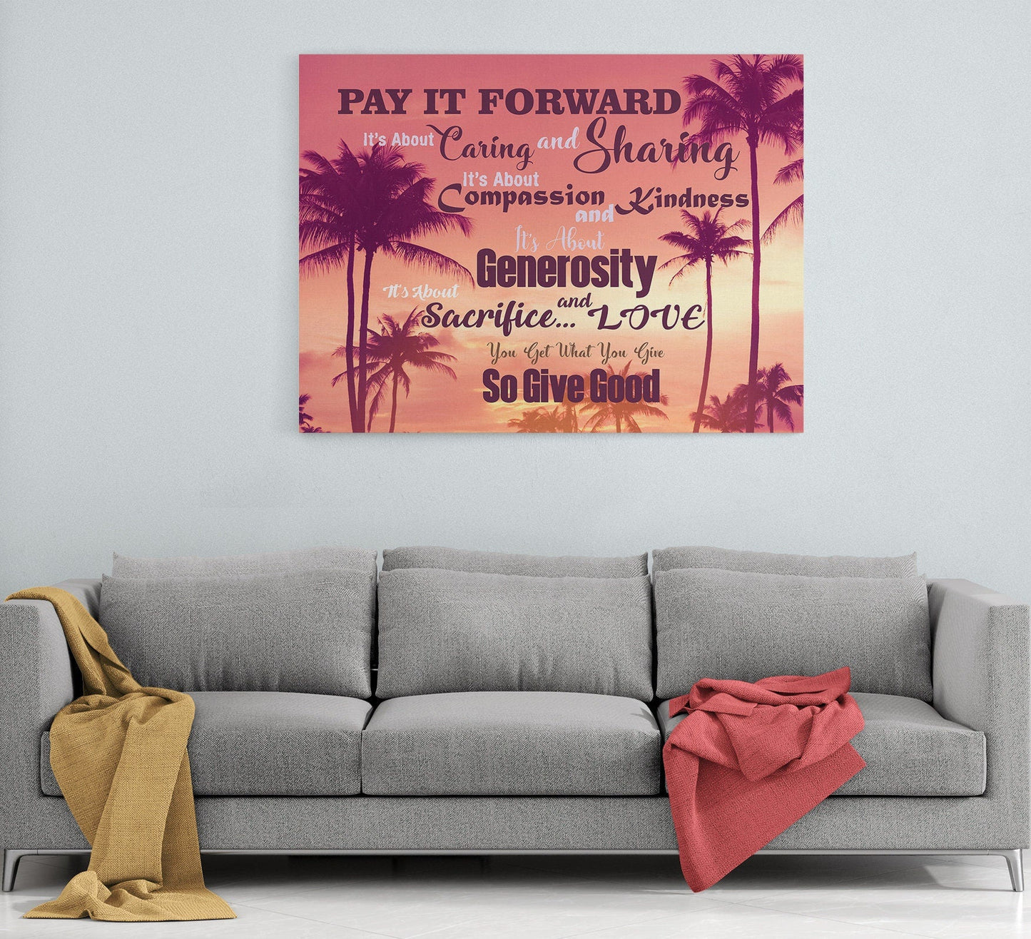 Pay It Forward Canvas Wall Art, Kindness Quote Decor