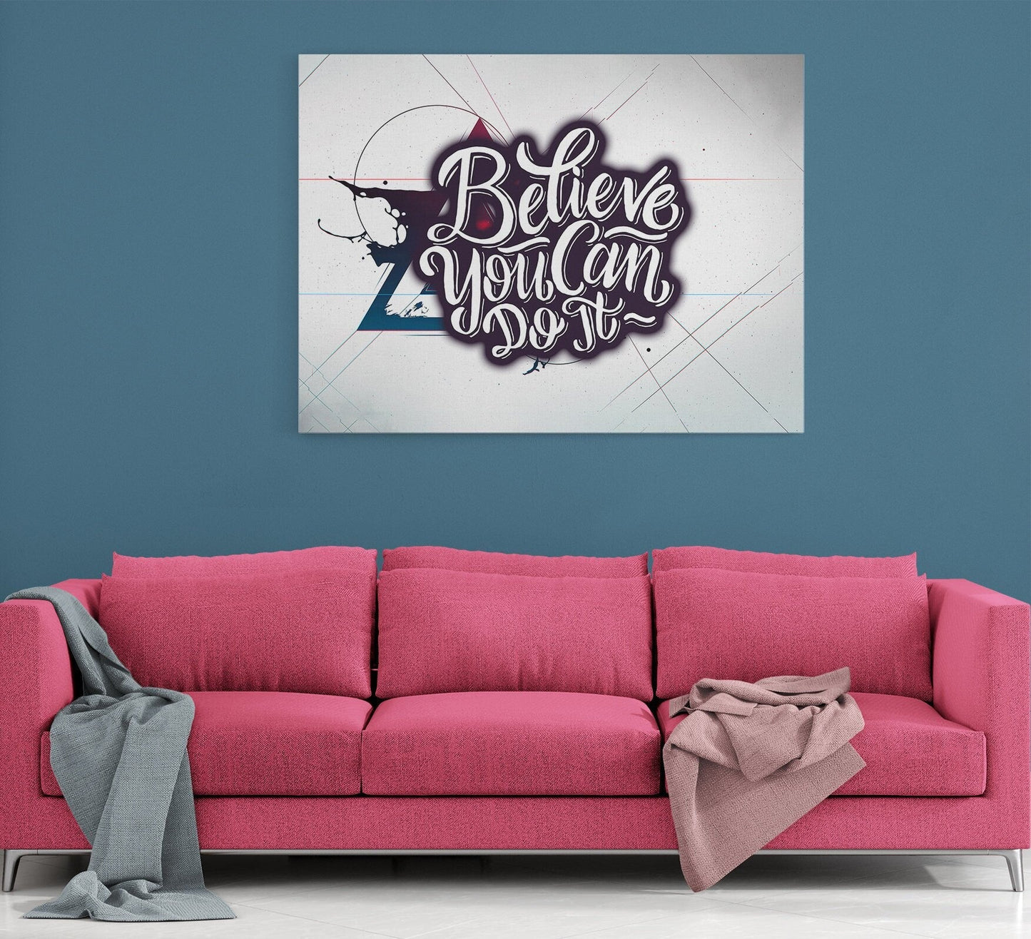 Believe You Can Do It Canvas Wall Art, Motivational Quote Print