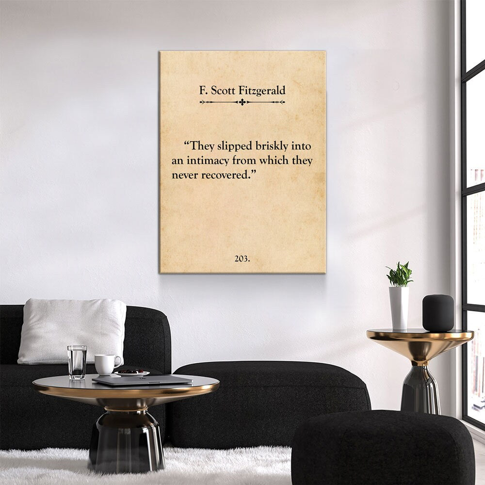 They Slipped Briskly Canvas Wall Art, Fitzgerald Love Quote