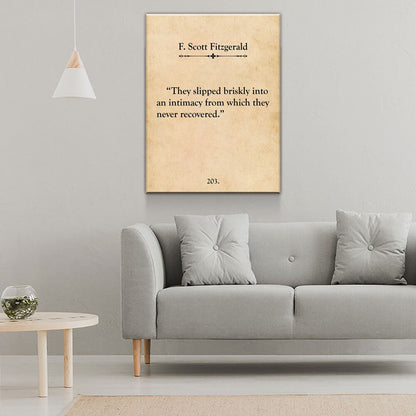 They Slipped Briskly Canvas Wall Art, Fitzgerald Love Quote
