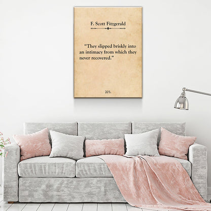 They Slipped Briskly Canvas Wall Art, Fitzgerald Love Quote