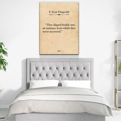 They Slipped Briskly Canvas Wall Art, Fitzgerald Love Quote