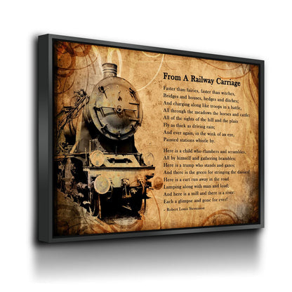 From A Railway Carriage Canvas Wall Art, Train Poem