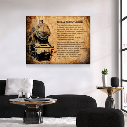 From A Railway Carriage Canvas Wall Art, Train Poem