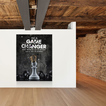 Be A Game Changer Motivational Chess Canvas Art
