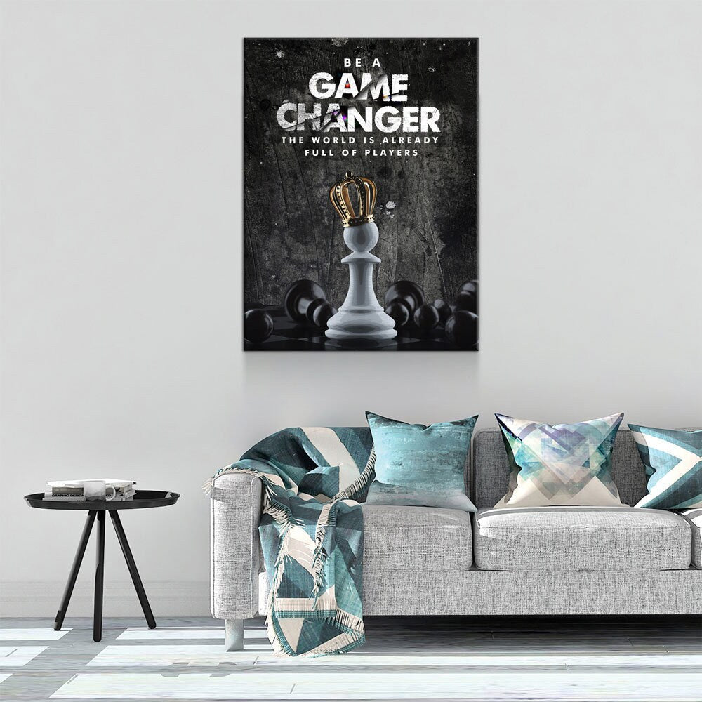 Be A Game Changer Motivational Chess Canvas Art