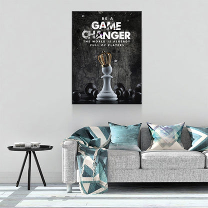 Be A Game Changer Motivational Chess Canvas Art