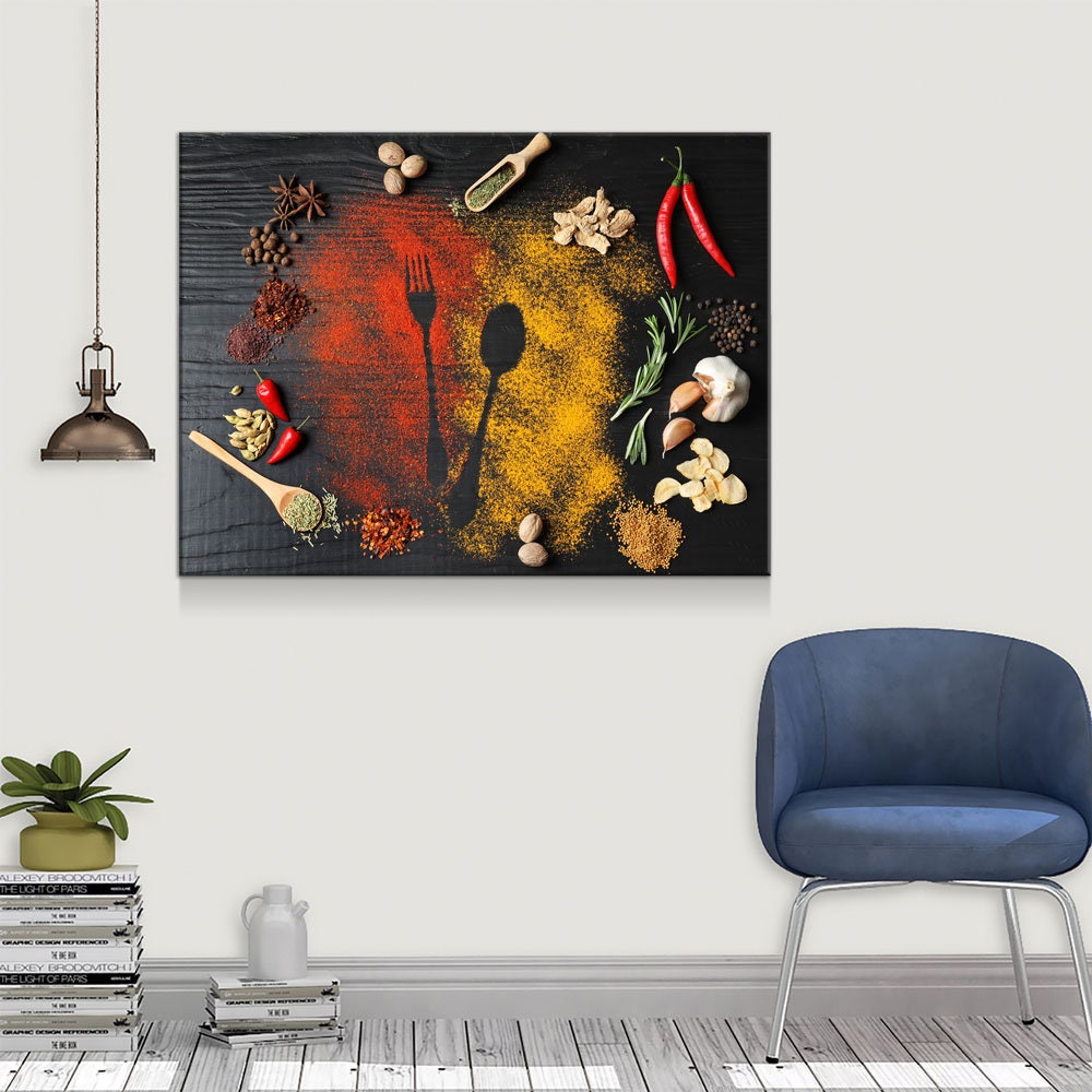 Kitchen Herbs & Spices Canvas Wall Art
