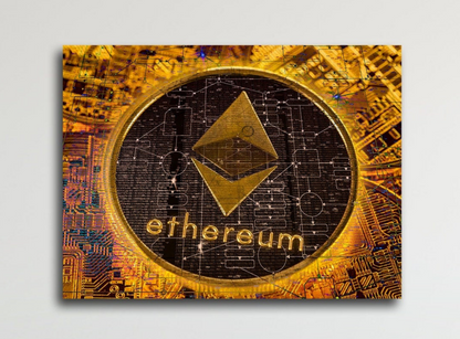 Ethereum canvas wall art, modern crypto office decor print