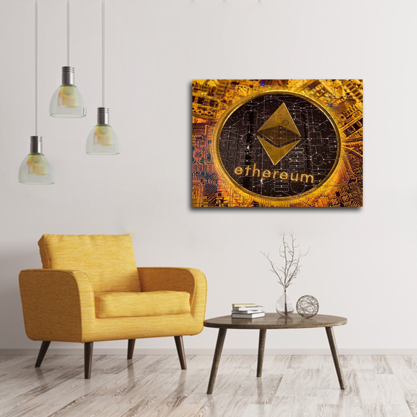 Ethereum Canvas Wall Art, Crypto Office Decor