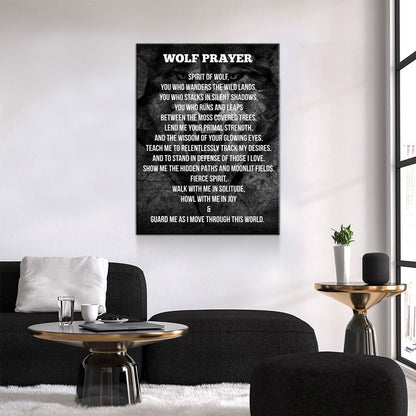 Wolf Prayer Spirit Of The Wolf Canvas Wall Art