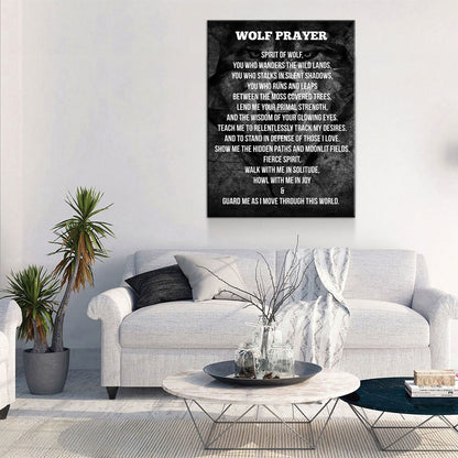 Wolf Prayer Spirit Of The Wolf Canvas Wall Art