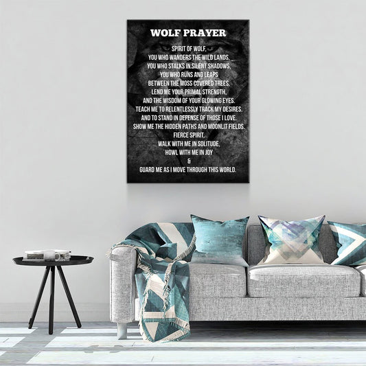 Wolf Prayer Spirit Of The Wolf Canvas Wall Art