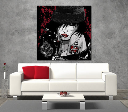 Toxic Girl Pop Art Canvas Wall Art, Retro Pop Culture Decor