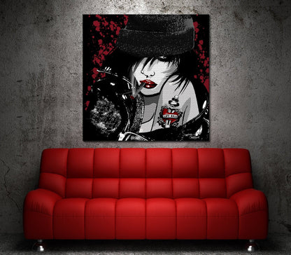 Toxic Girl Pop Art Canvas Wall Art, Retro Pop Culture Decor