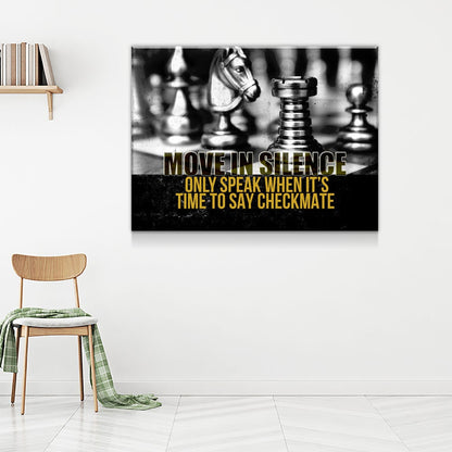 Move In Silence Checkmate Chess Canvas Art