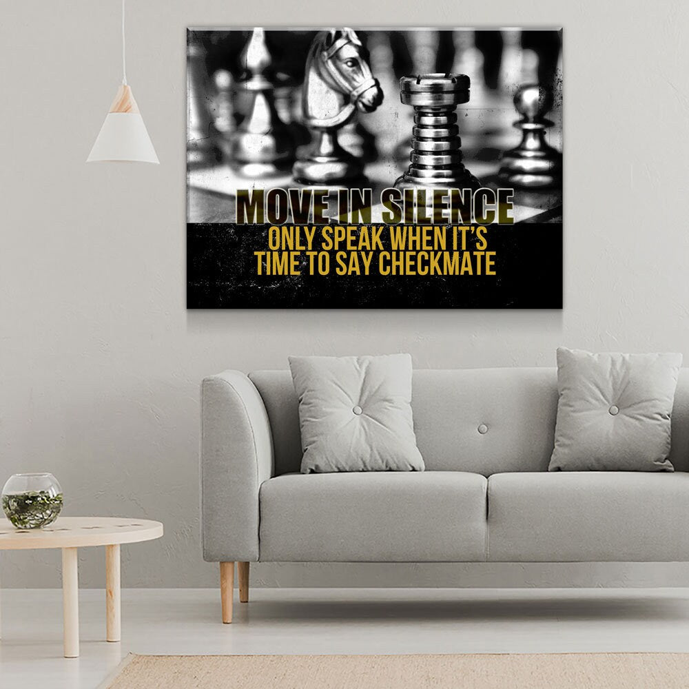 Move In Silence Checkmate Chess Canvas Art