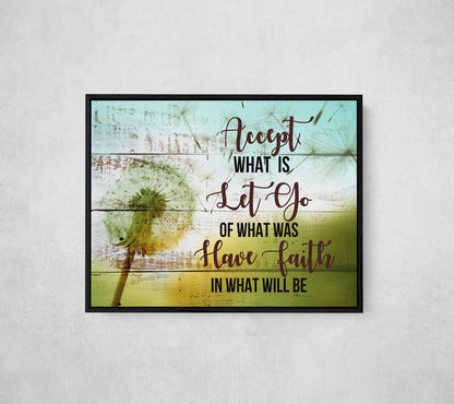Accept What Is Let Go Motivational Canvas