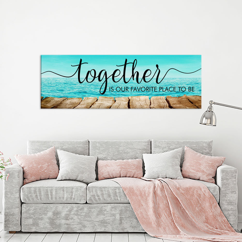Together Is Our Favorite Place Canvas, Couples Wall Art