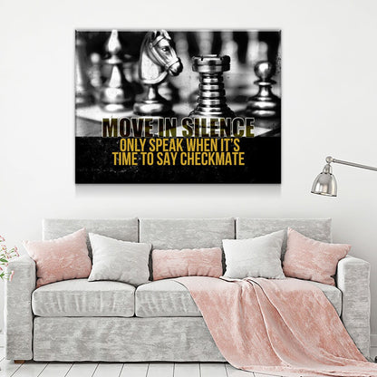 Move In Silence Checkmate Chess Canvas Art