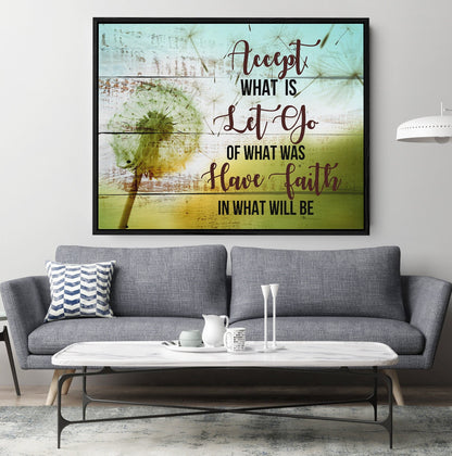 Accept What Is Let Go Motivational Canvas