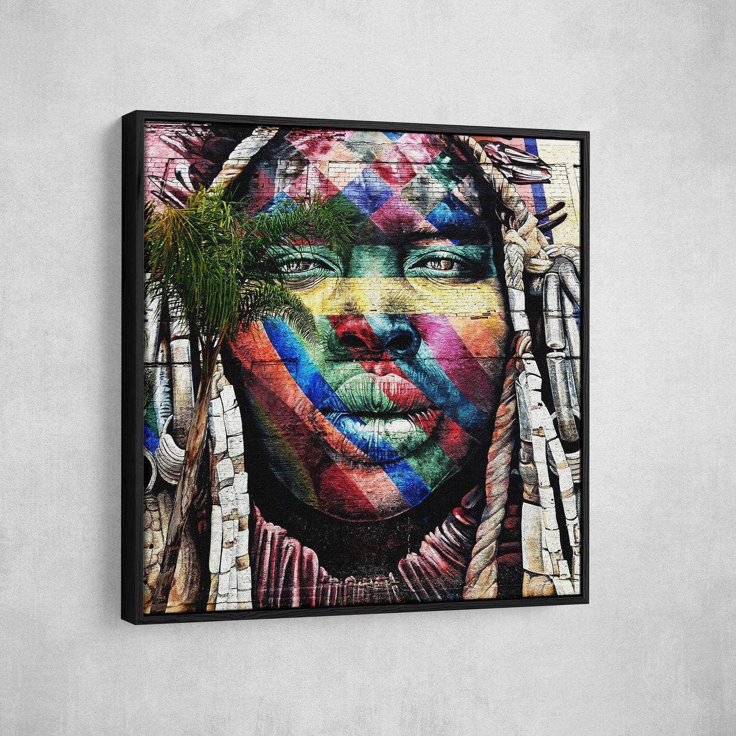 Rio de Janeiro graffiti canvas wall art, Brazilian street art print
