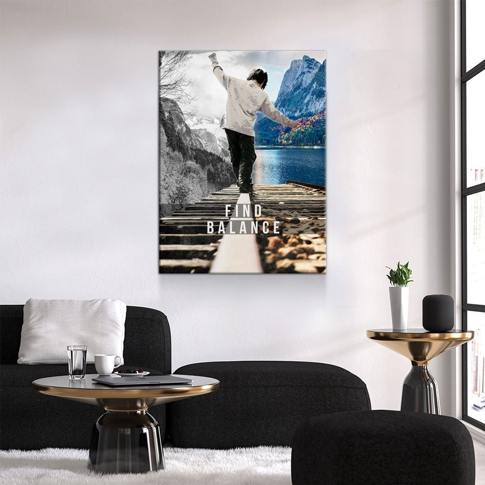 Find Balance Motivational Canvas Wall Art