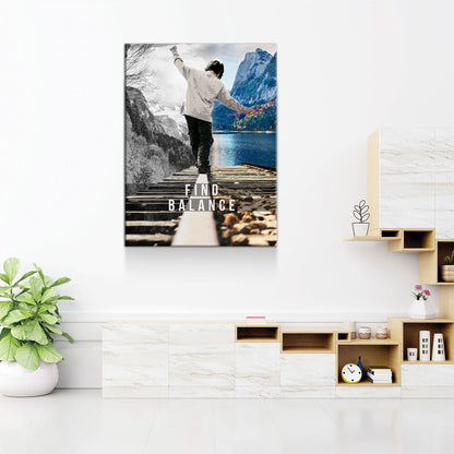 Find Balance Motivational Canvas Wall Art