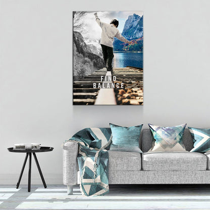 Find Balance Motivational Canvas Wall Art