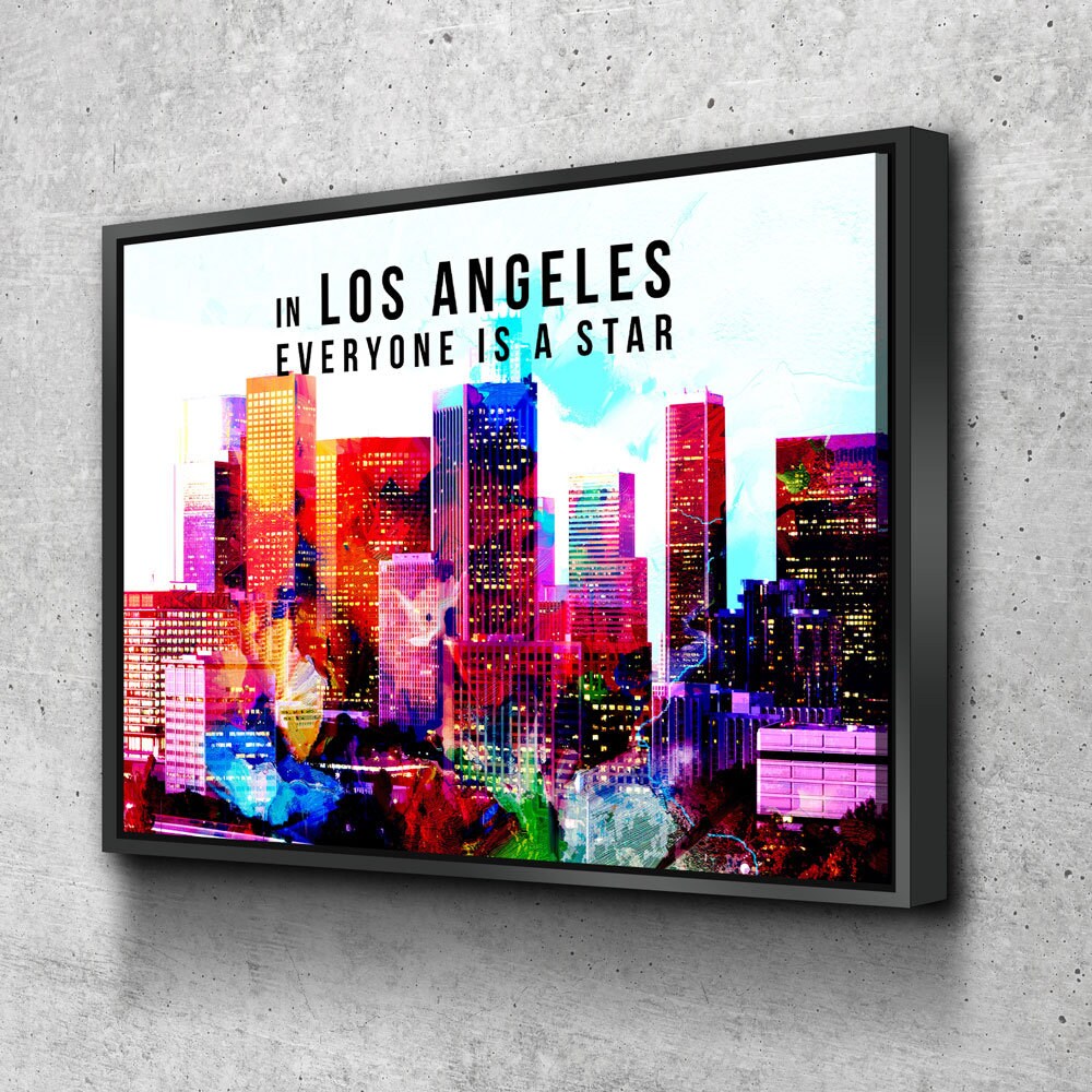 In Los Angeles Everyone Is A Star canvas wall art, California decor