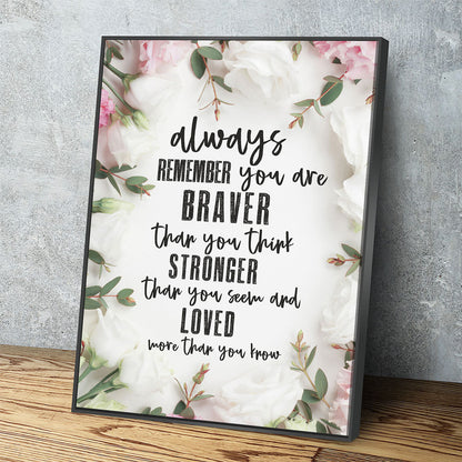 Always remember you are loved canvas print for bedroom wall decor