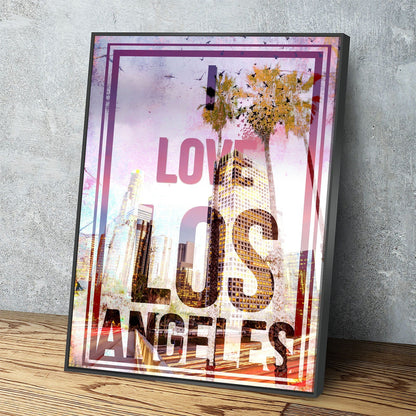I Love Los Angeles canvas wall art in an apartment