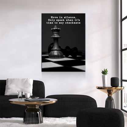 Move In Silence Speak In Checkmate Canvas Wall Art