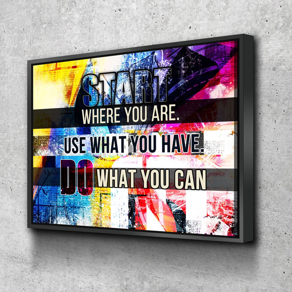Start Where You Are motivational quote canvas wall art