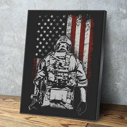 American Soldier military canvas wall art for veterans and service members