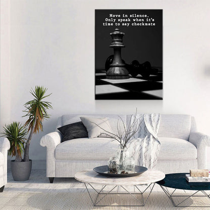 Move In Silence Speak In Checkmate Canvas Wall Art