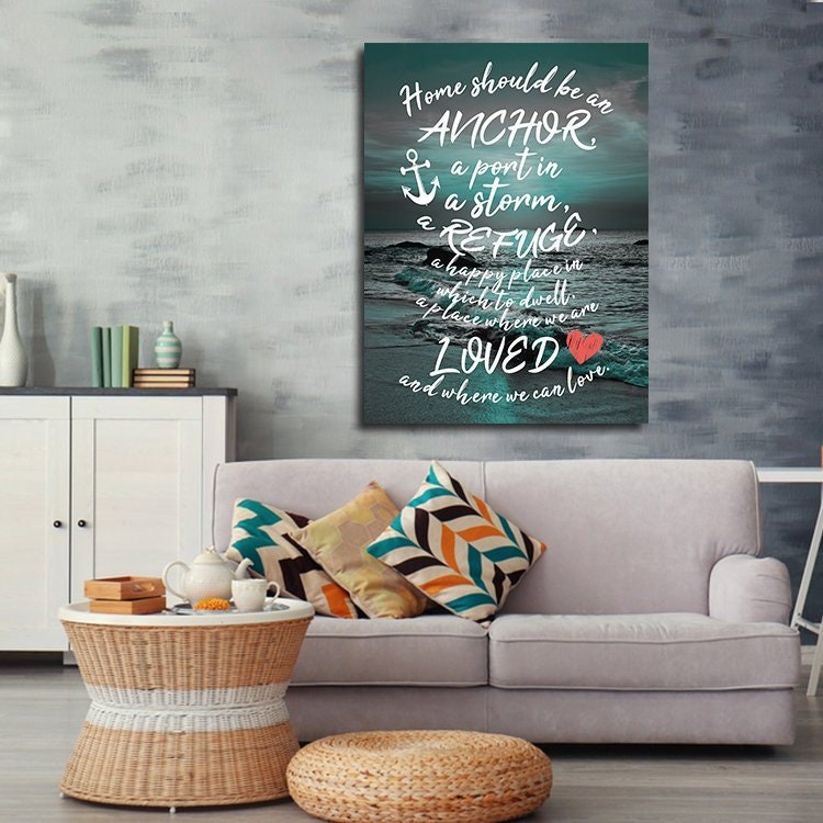 Home Should Be An Anchor Canvas Wall Art, Family Print