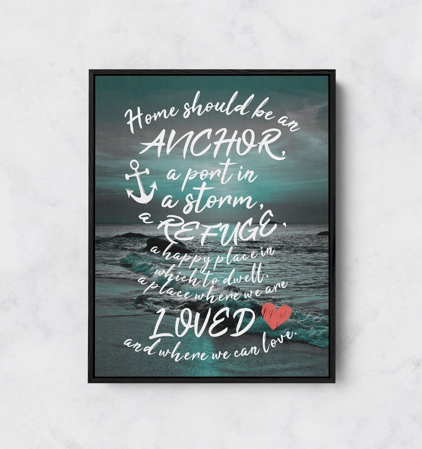 Home Should Be An Anchor Canvas Wall Art, Family Print